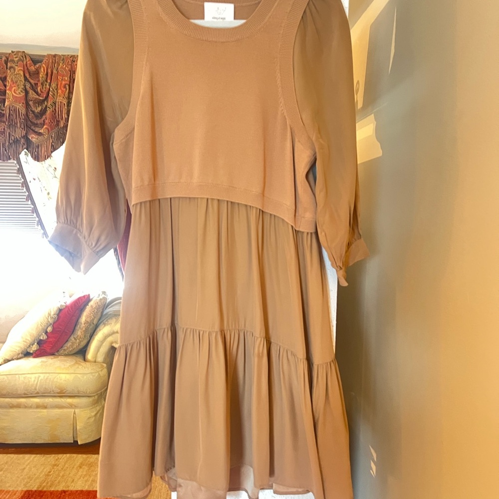 Cinq à Sept Chic Brown Layered Dress